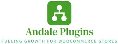 Andale Plugins logo with green icon and text 'Fueling Growth for WooCommerce Stores